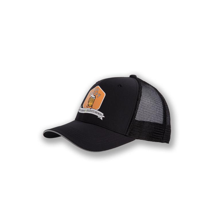 Brooks Discovery Trucker Running Hat - Men's - Black/White/Green/Orange/Run Hoppy/Deschutes (28935-O